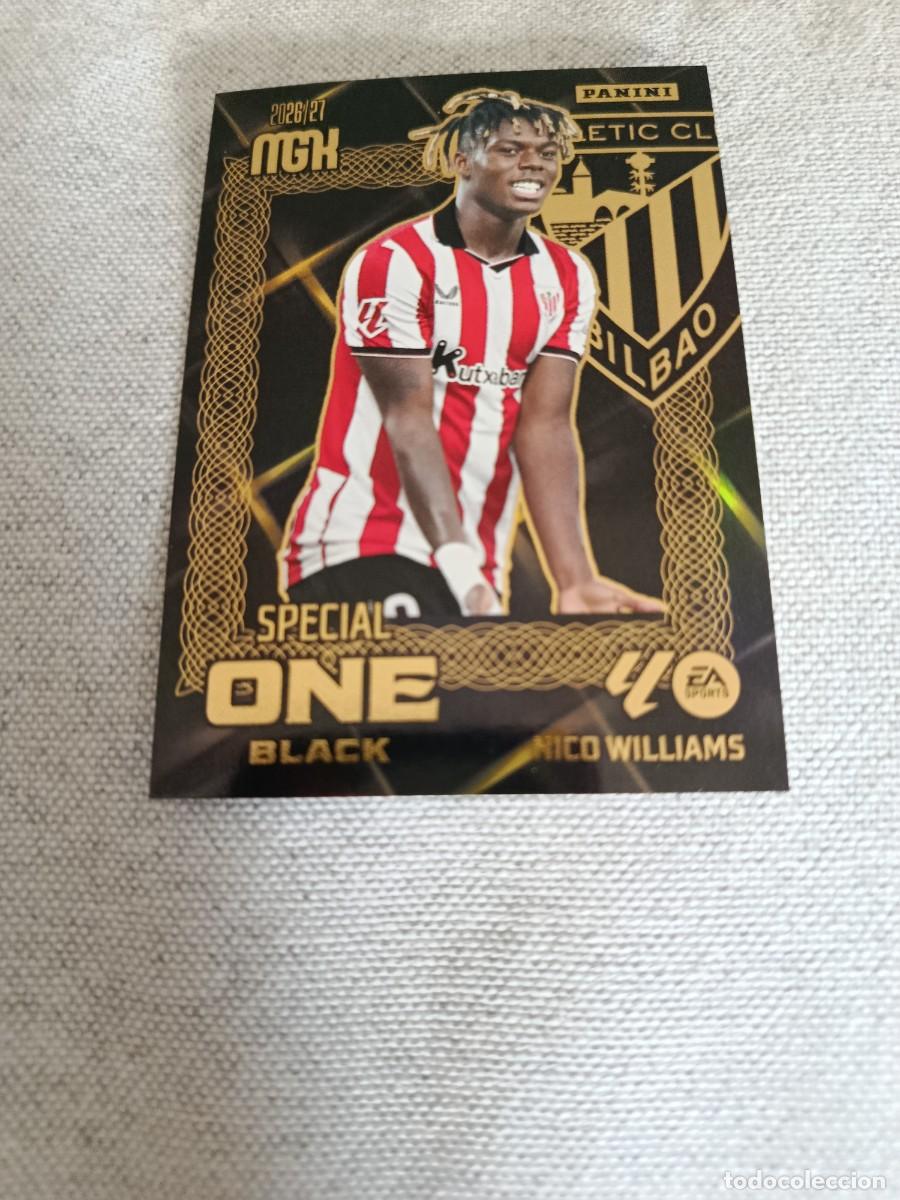 Cromos de f&uacute;tbol: Megacracks 26/27. Nico Williams. Athletic de Bilbao. Special one black.
