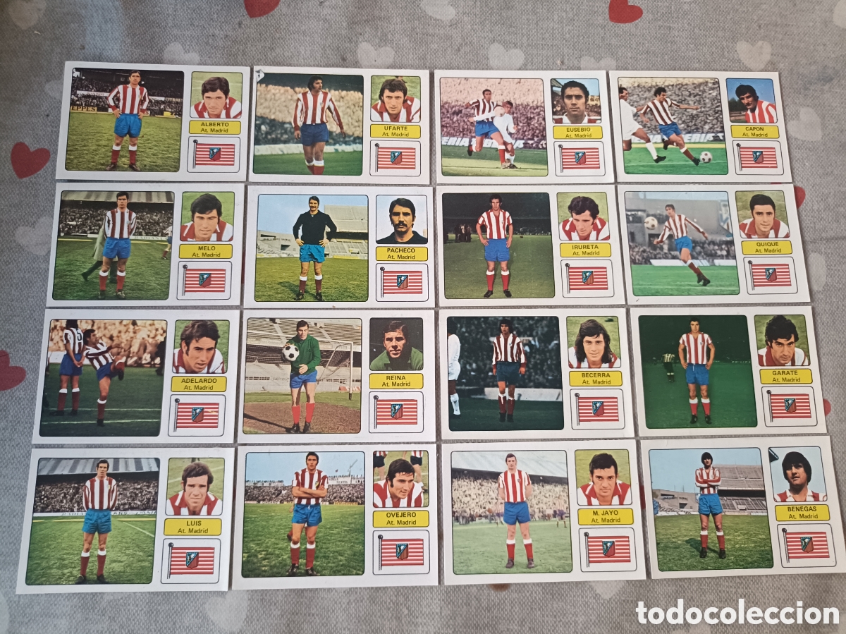 Cromos de f&uacute;tbol: Campeonato de Liga 1973 74 Ed. Fher Equipo completo At. de Madrid
