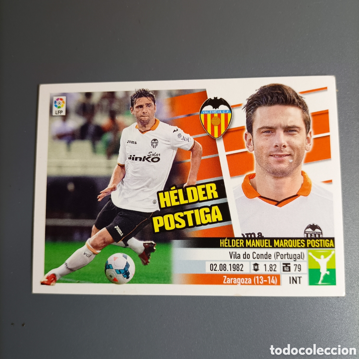 Football Stickers: STICKER PANINI ESTE. LIGA 2013-2014 (VALENCIA) №45 HELDER POSTIGA / ULTIMOS FICHAJES