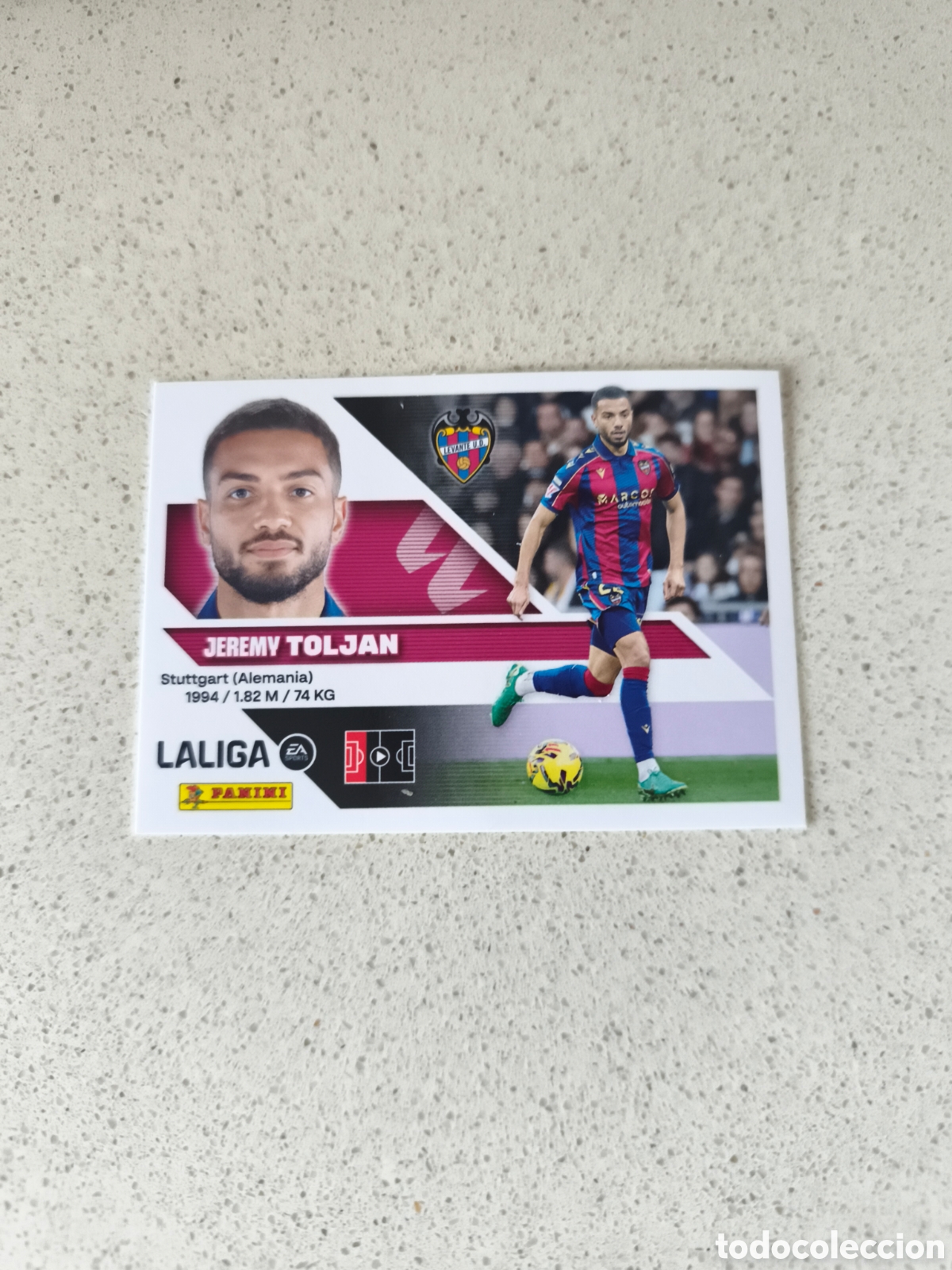 Cromos de Futebol: CROMO N&Uacute;MERO 5 TOLJAN LEVANTE. LIGA ESTE 26/27. PANINI.