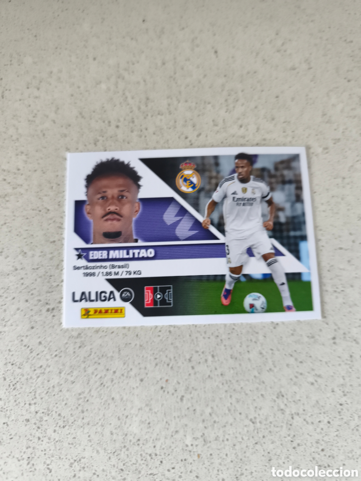 Cromos de f&uacute;tbol: CROMO N&Uacute;MERO 6 MILITAO REAL MADRID. LIGA ESTE 26/27. PANINI.