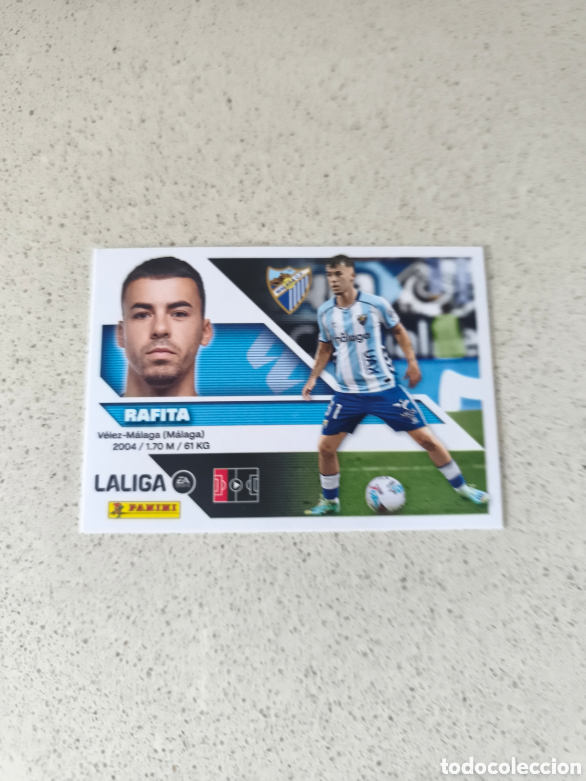 Cromos de f&uacute;tbol: CROMO N&Uacute;MERO 9 RAFITA MALAGA. LIGA ESTE 26/27. PANINI.