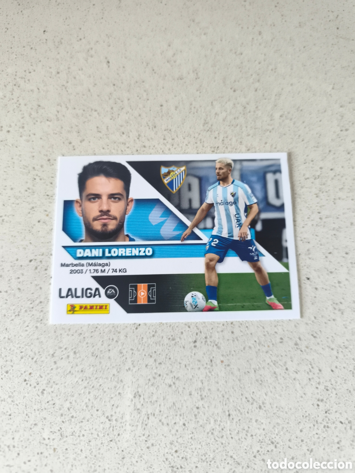 Cromos de f&uacute;tbol: CROMO N&Uacute;MERO 12 DANI LORENZO MALAGA. LIGA ESTE 26/27. PANINI.