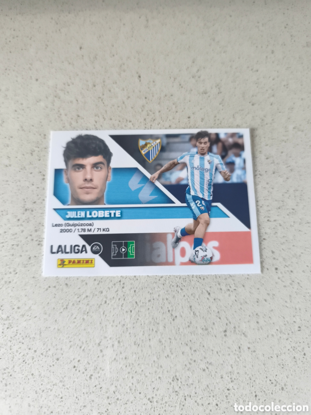 Cromos de f&uacute;tbol: CROMO N&Uacute;MERO 17 LOBETE MALAGA. LIGA ESTE 26/27. PANINI.