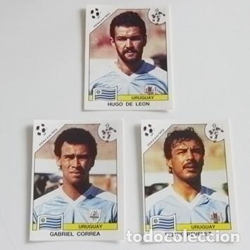 Cromos de f&uacute;tbol: LOTE CROMOS ITALIA 90 PANINI 369 370 374 URUGUAY MUNDIAL F&Uacute;TBOL 1990 CROMO H. DE LE&Oacute;N CORREA REVELEZ