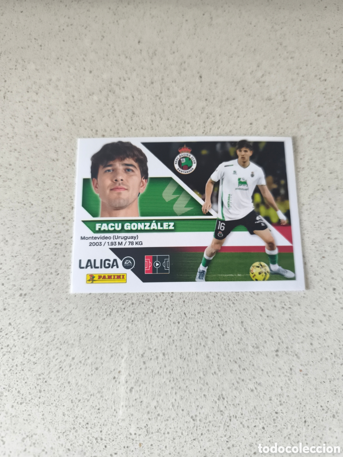 Cromos de f&uacute;tbol: CROMO N&Uacute;MERO 7 FACU GONZALEZ RACING SANTANDER. LIGA ESTE 26/27. PANINI.