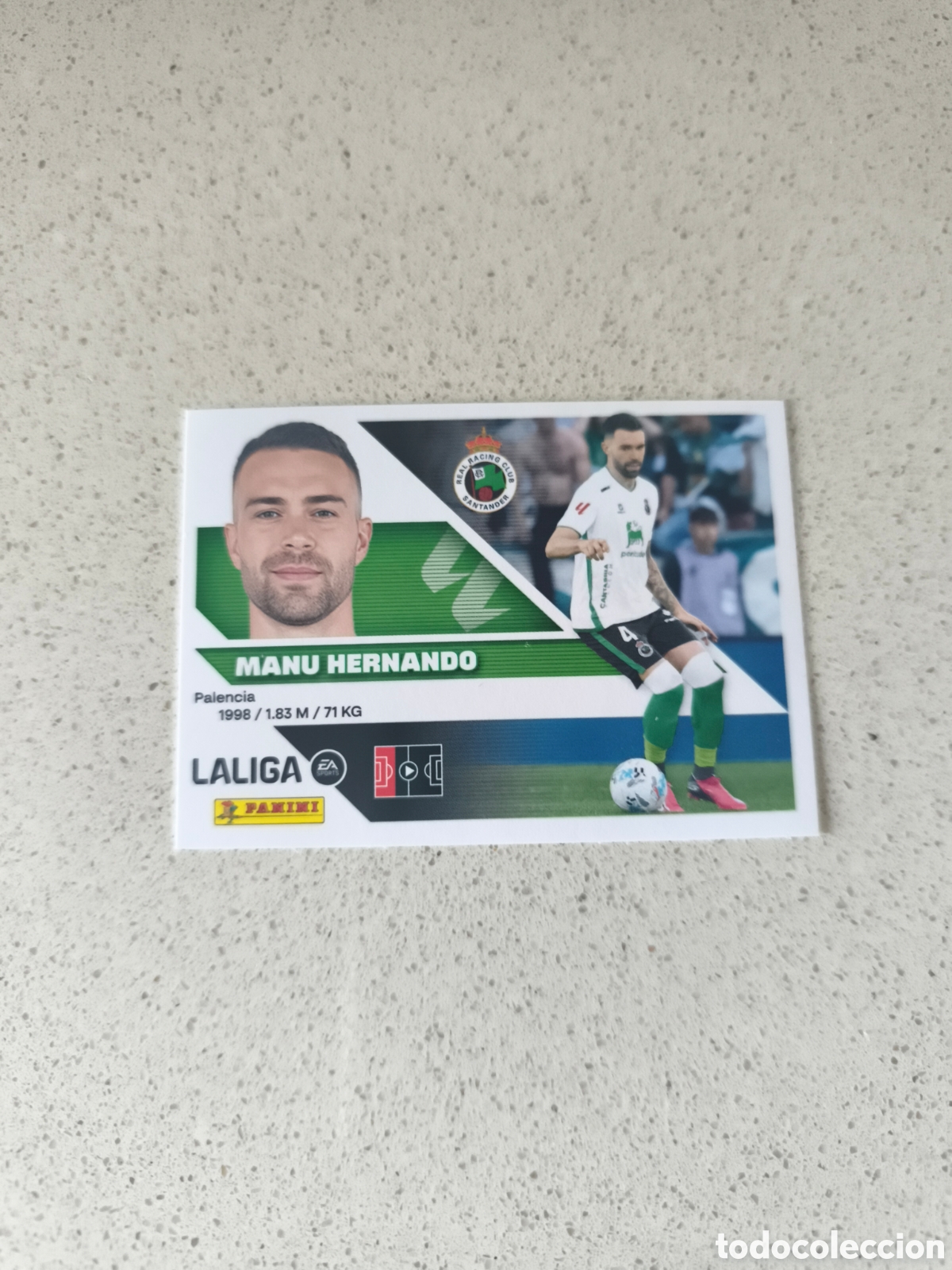 Cromos de f&uacute;tbol: CROMO N&Uacute;MERO 9A MANU HERNANDO RACING SANTANDER. LIGA ESTE 26/27. PANINI.