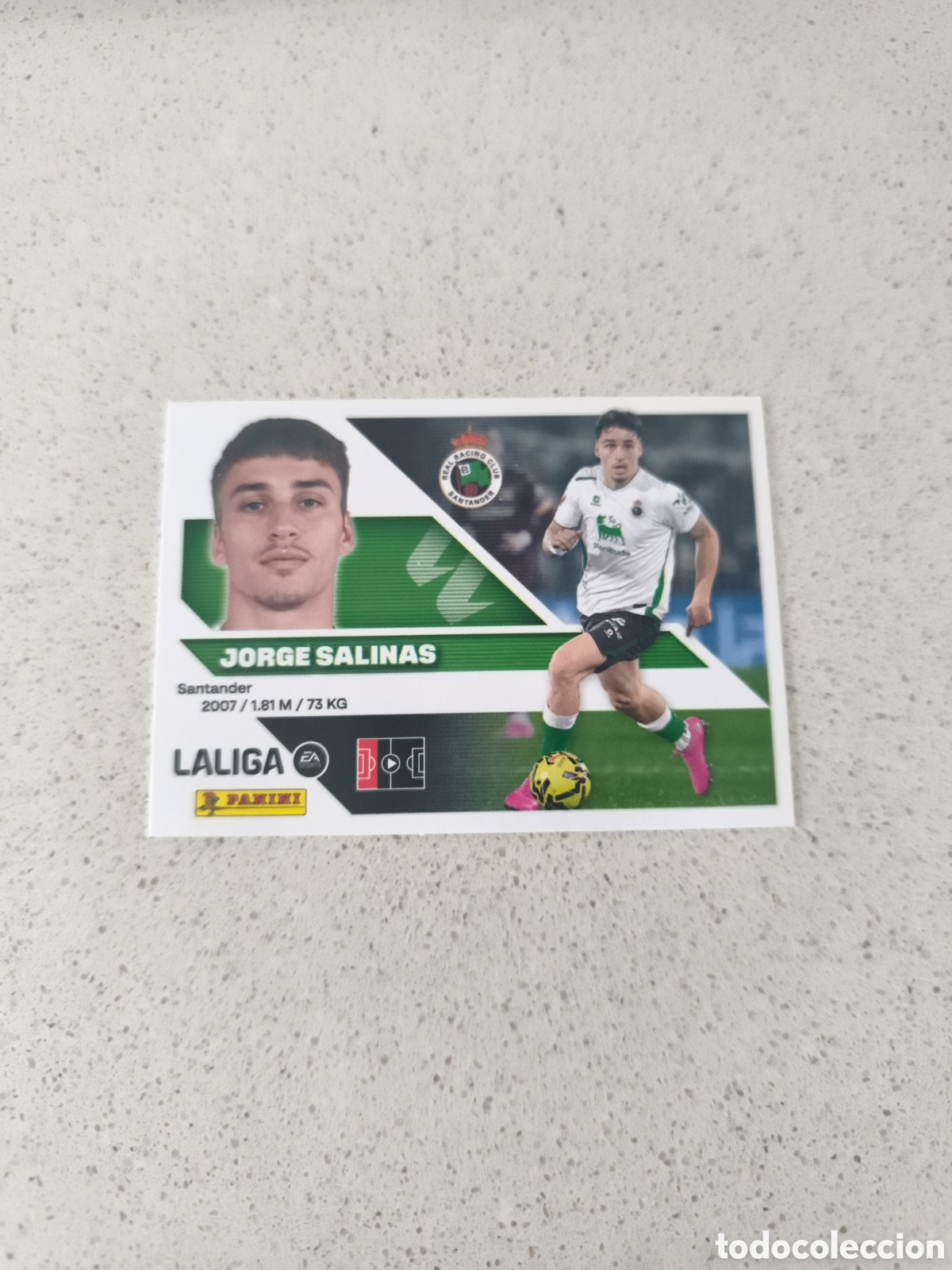 Cromos de f&uacute;tbol: CROMO N&Uacute;MERO 10 JORGE SALINAS RACING DE SANTANDER. LIGA ESTE 26/27. PANINI.