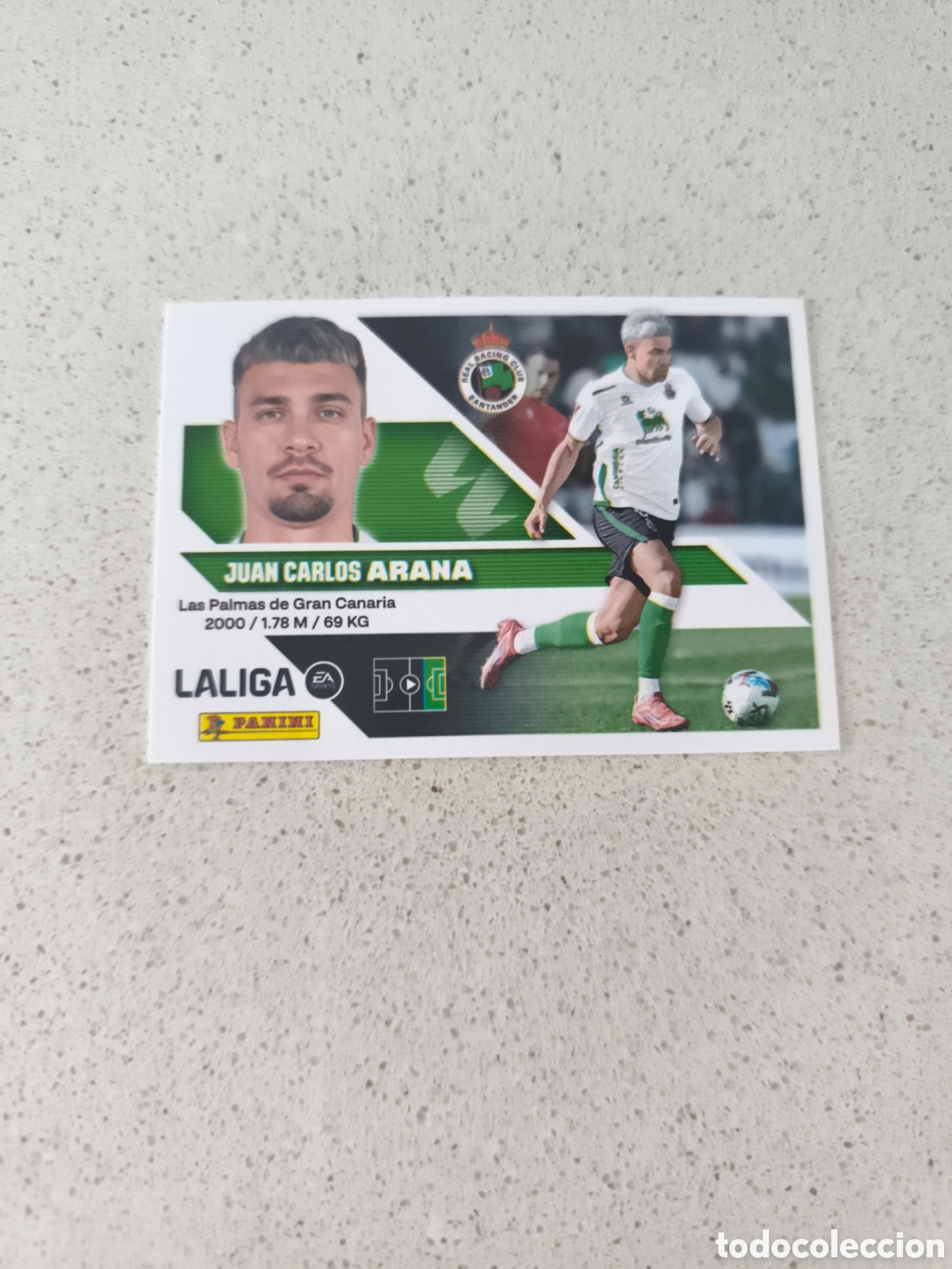 Cromos de f&uacute;tbol: CROMO N&Uacute;MERO 19 ARANA RACING DE SANTANDER. LIGA ESTE 26/27. PANINI.