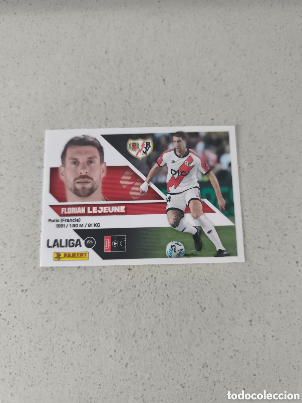 Cromos de f&uacute;tbol: CROMO N&Uacute;MERO 8 LEJEUNE RAYO VALLECANO. LIGA ESTE 26/27. PANINI.