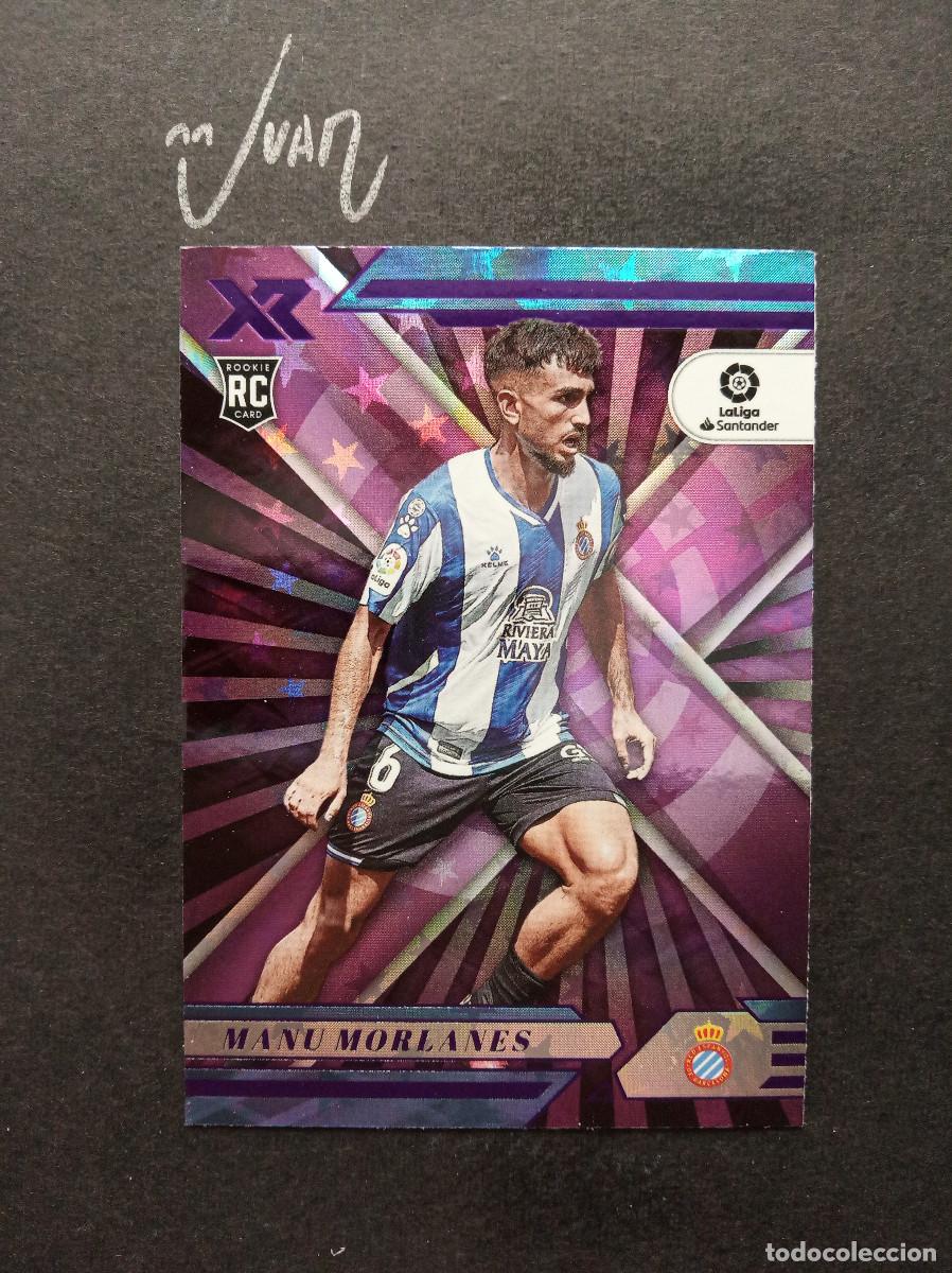 Cromos de f&uacute;tbol: 122 PURPLE ASTRO ROOKIE MANU MORLANES ESPANYOL ⚽ PANINI &reg; CHRONICLES XR LIGA 2021 2022 21 22 NUEVO