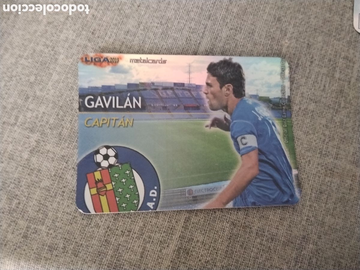 Fu&szlig;ball-Sticker: MUNDICROMO QUIZ GAME LIGA 2013 - METALCARD CAPITAN GAVILAN - GETAFE CF ( BRILLO LISO )