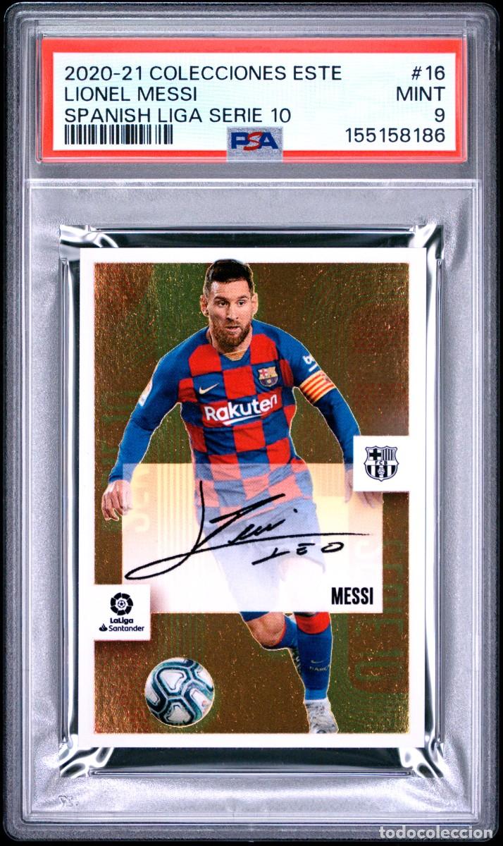 Football Stickers: Lionel Messi #16 Serie 10 Autografo FC Barcelona Liga Este 2020 21 Psa 9