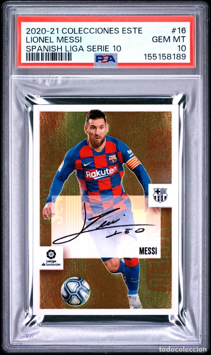Football Stickers: Lionel Messi #16 Serie 10 Autografo FC Barcelona Liga Este 2020 21 Psa 10