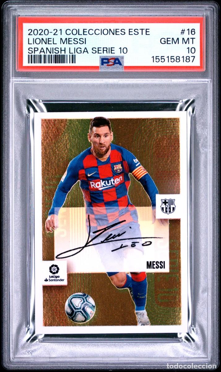 Football Stickers: Lionel Messi #16 Serie 10 Autografo FC Barcelona Liga Este 2020 21 Psa 10