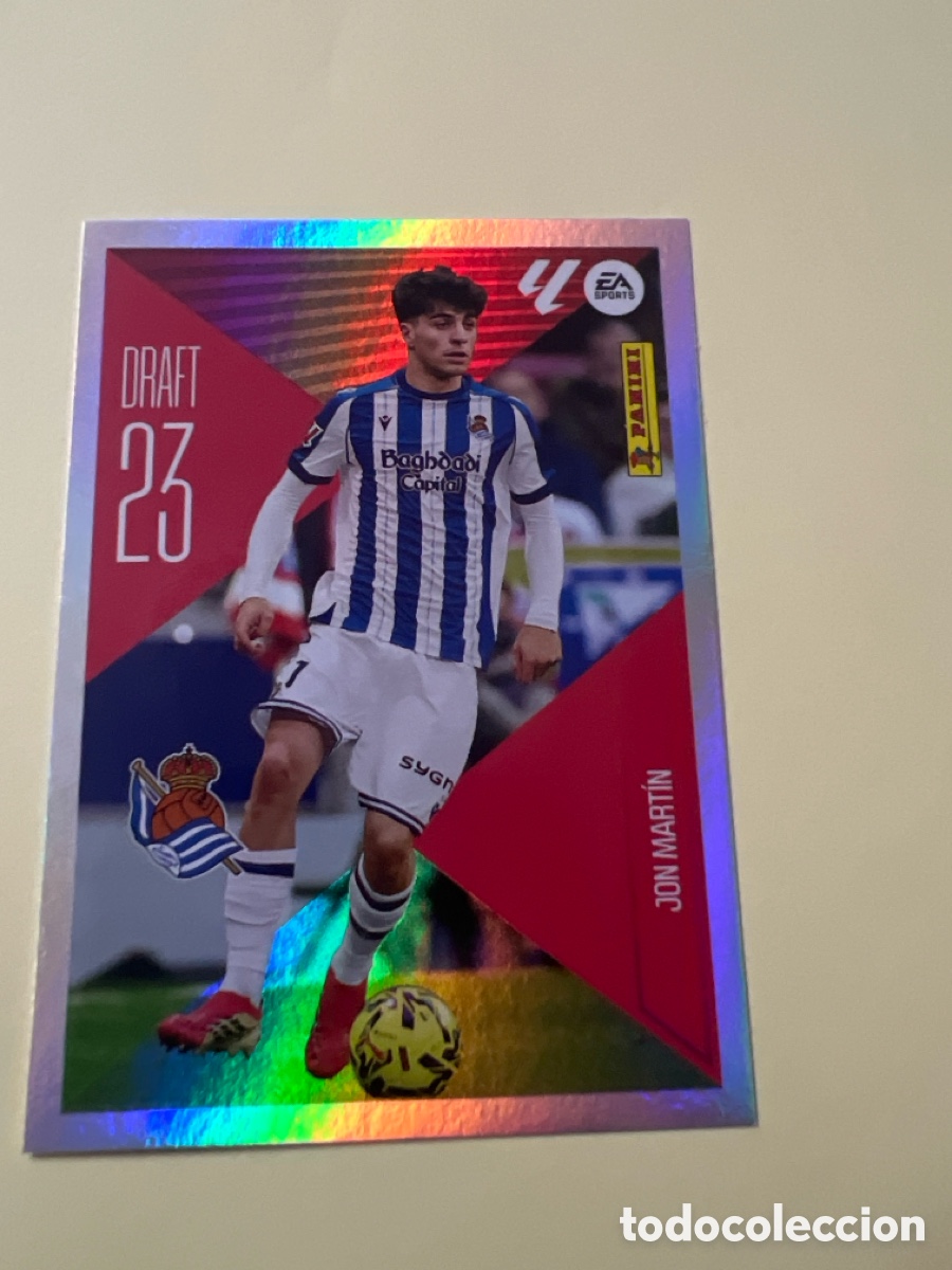 Fu&szlig;ball-Sticker: C5404. Cromo Liga 2026 2027. 26 27. Jon Mart&iacute;n. Real Sociedad. Draft 23. N. &ordm; 13. ESTE. Panini