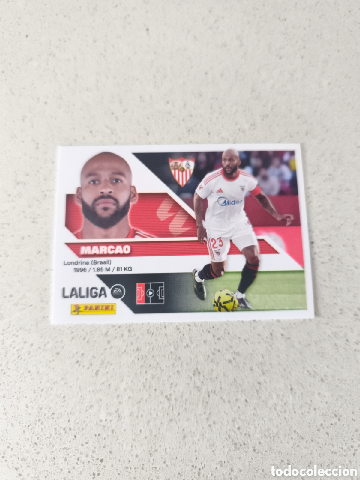 Cromos de f&uacute;tbol: CROMO N&Uacute;MERO 9B MARCAO SEVILLA. LIGA ESTE 26/27. PANINI.