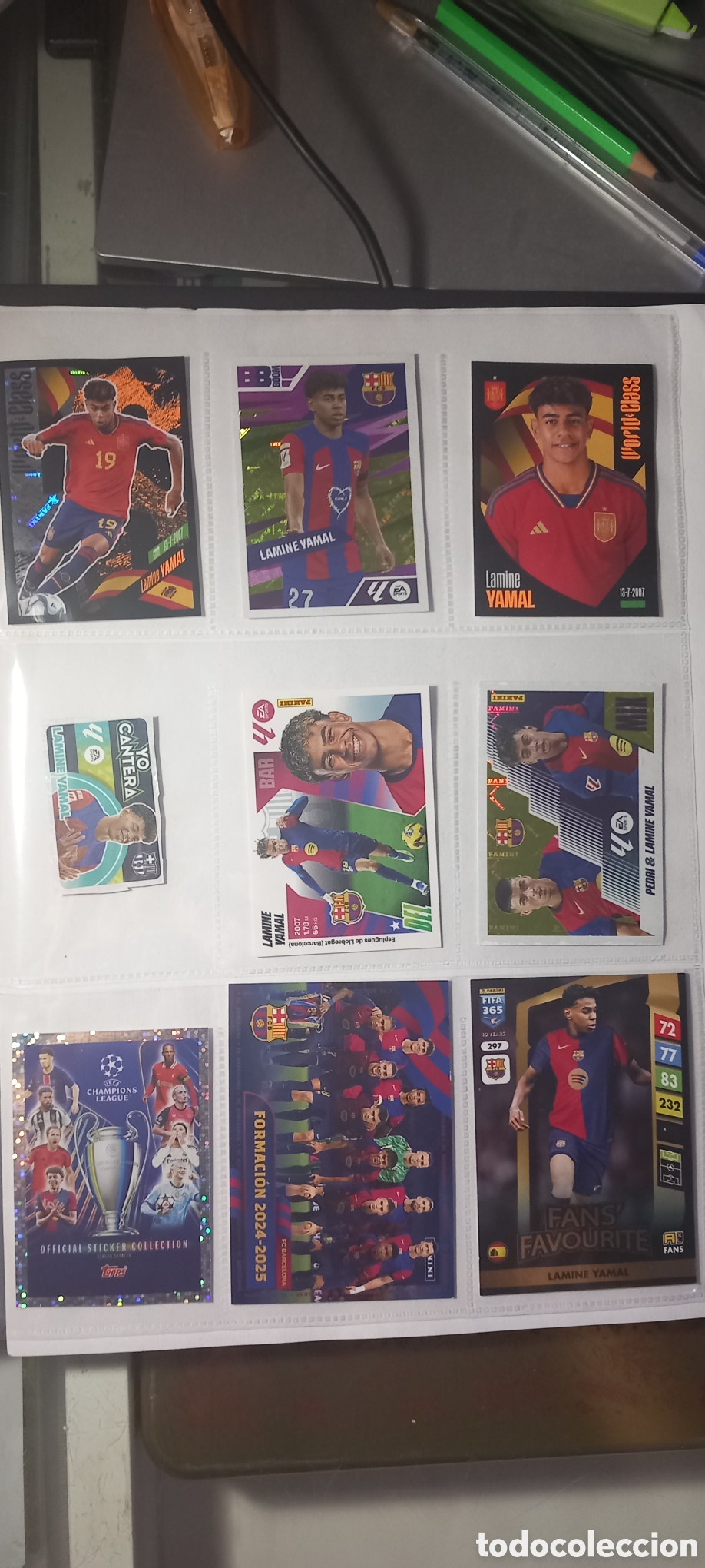 Cromos de Futebol: Lote 9 cromos LAMINE YAMAL Topps Panini Chicle...