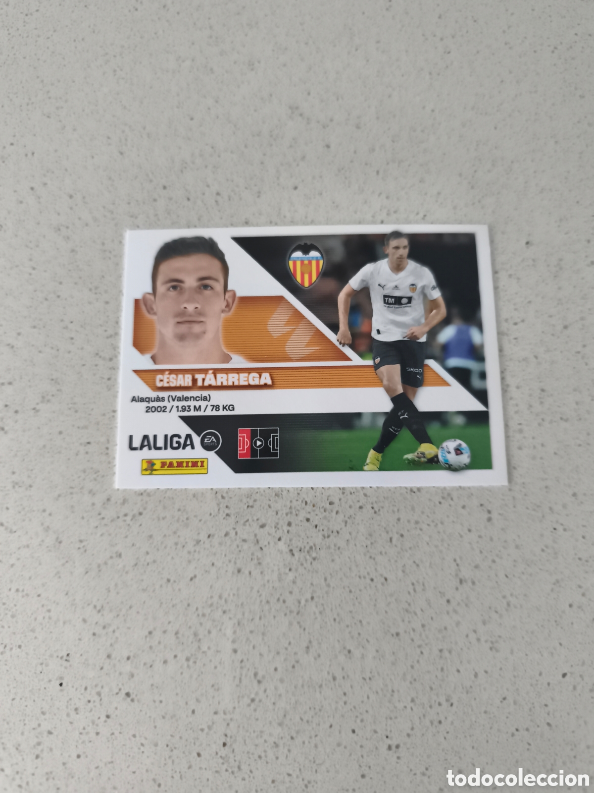 Cromos de Futebol: CROMO NUMERO 7 T&Aacute;RREGA VALENCIA. LIGA ESTE 26/27. PANINI.