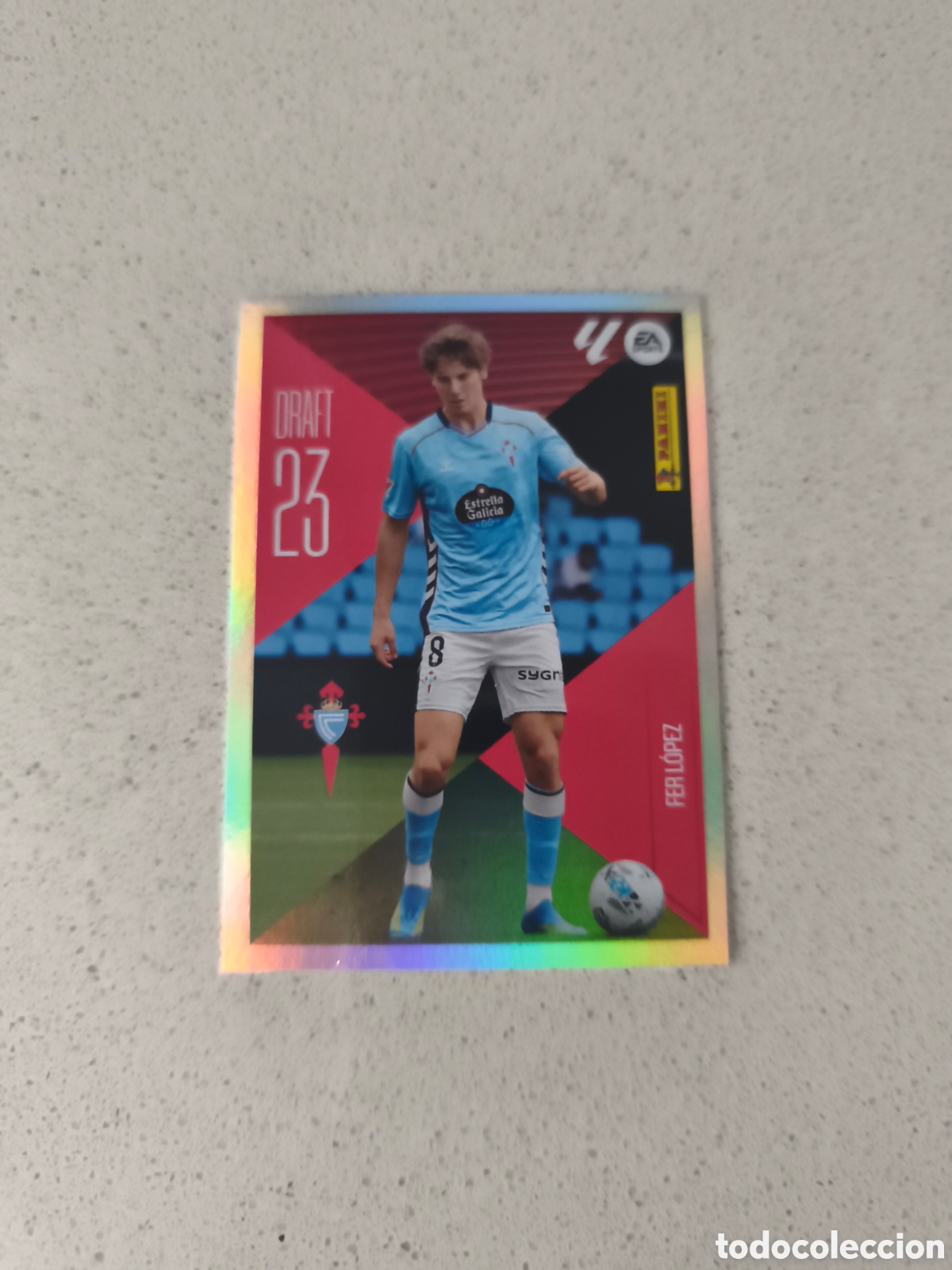 Cromos de Futebol: CROMO NUMERO 7 FER L&Oacute;PEZ CELTA DE VIGO DRAFT 23. LIGA ESTE 26/27. PANINI.