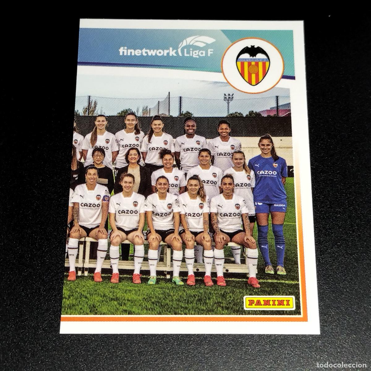 Figurine di Calcio: N&ordm; 46 EQUIPO PLANTILLA VALENCIA CROMOS FINETWORK LIGA F FEMENINA PANINI 2022 2023 22 23