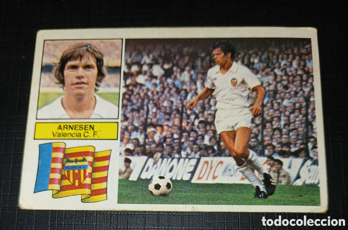Cromos de f&uacute;tbol: Cromo Arnesen Valencia C. F. Baja Ed. Este Liga 1982 1983 82-83 Sin pegar, nunca pegado