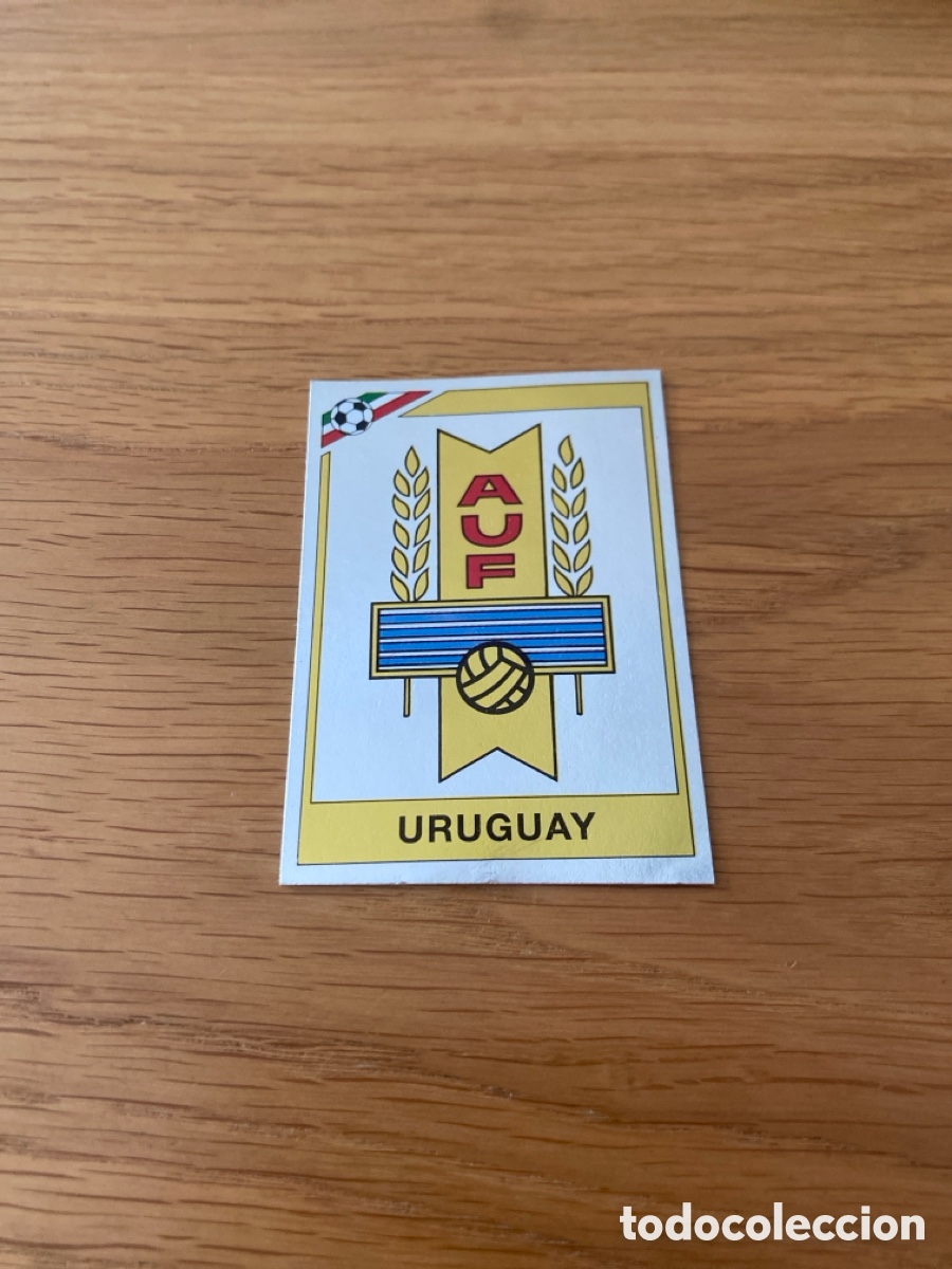 Cromos de f&uacute;tbol: Cromo panini mundial Mexico 86 n&uacute;mero 310 escudo Uruguay - Sticker album world cup 1986