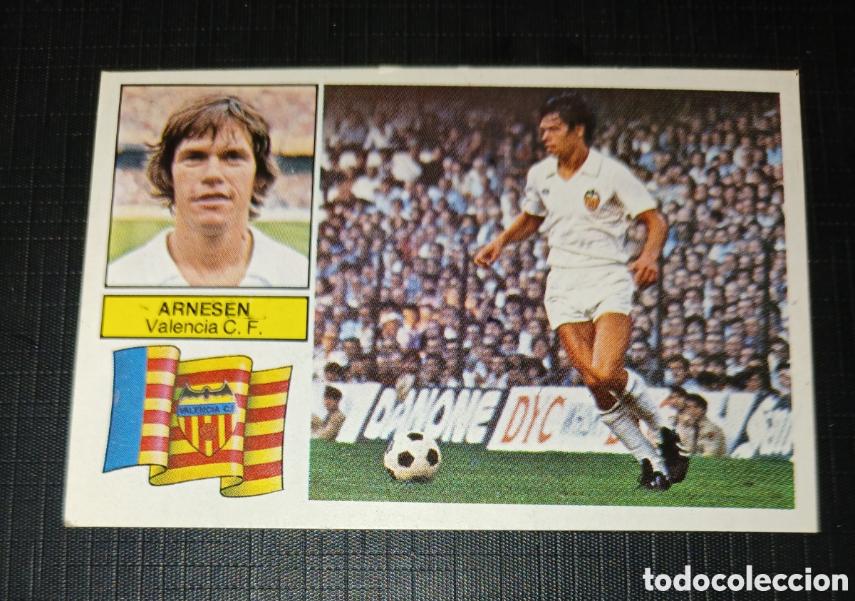 Cromos de f&uacute;tbol: Cromo Arnesen Valencia C. F. Baja Ed. Este Liga 1982 1983 82-83 Sin pegar, nunca pegado