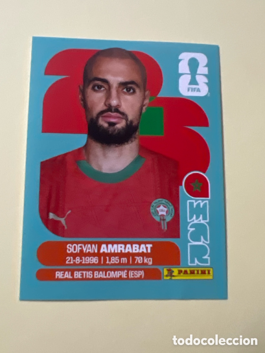 Cromos de f&uacute;tbol: C5556. MAR10 MAR 10 Sofyan Amrabat Marruecos Sticker Cromo FIFA World Cup 2026 26 Panini Mundial