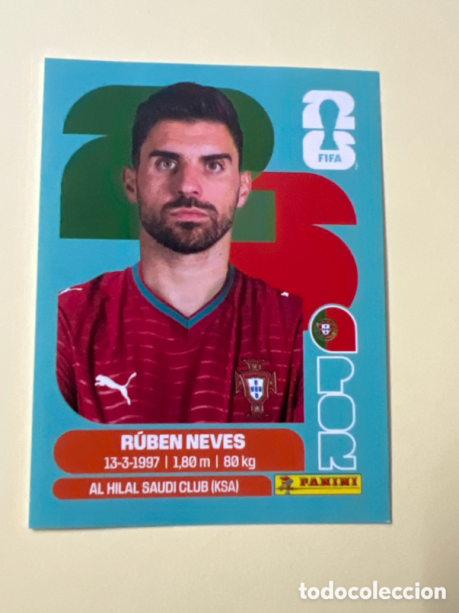 Cromos de f&uacute;tbol: C5557. POR11 R&Uacute;BEN NEVES 11 PORTUGAL MUNDIAL FIFA WORLD CUP 2026 STICKER PANINI SIN PEGAR