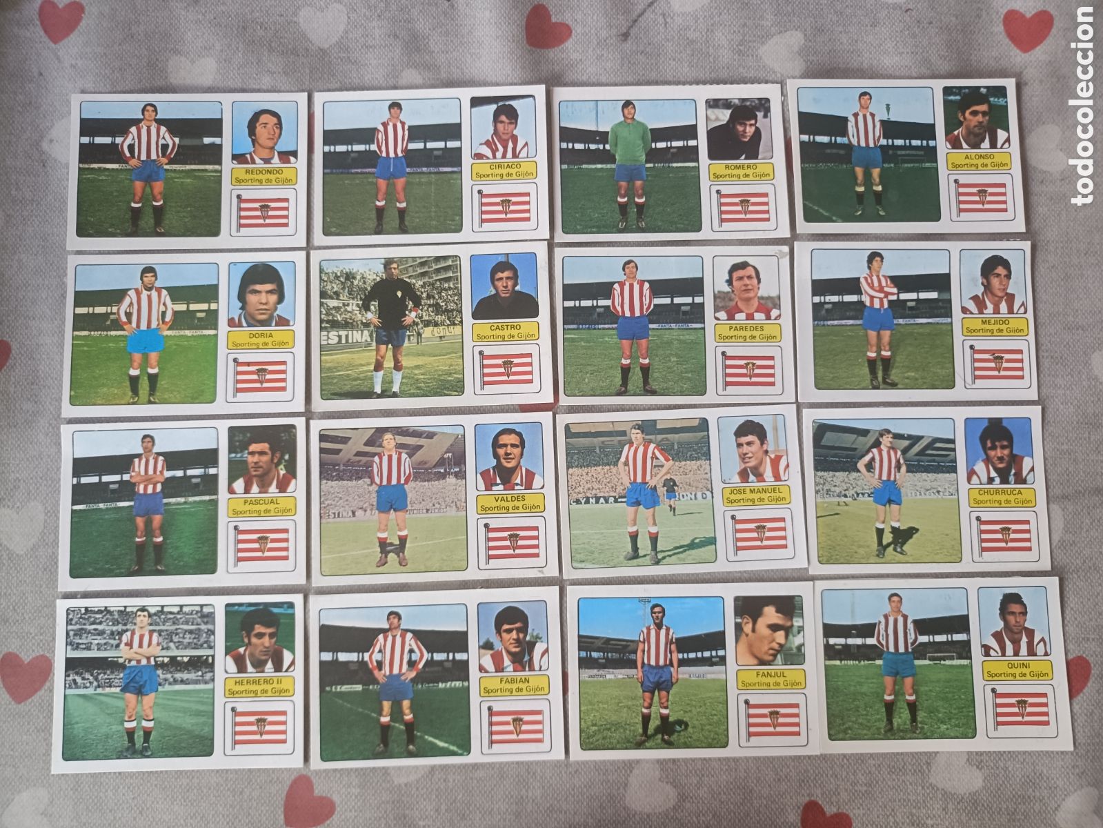 Cromos de f&uacute;tbol: Campeonato de Liga 1973 74 Equipo completo Sporting de Gijon