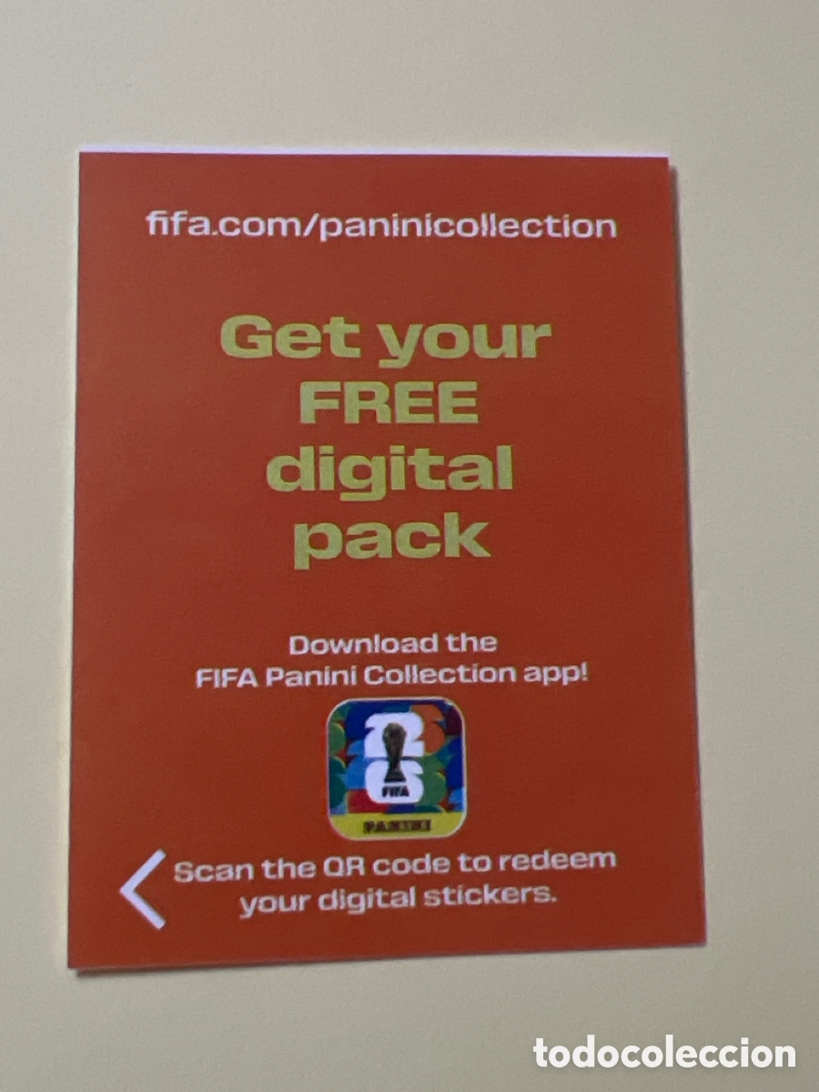 Cromos de Futebol: C5571. GET YOUR FREE DIGITAL PACK , C&Oacute;DIGO SIN UTILIZAR, FIFA WORLD CUP 2026 - PANINI - A&Ntilde;O 2026.