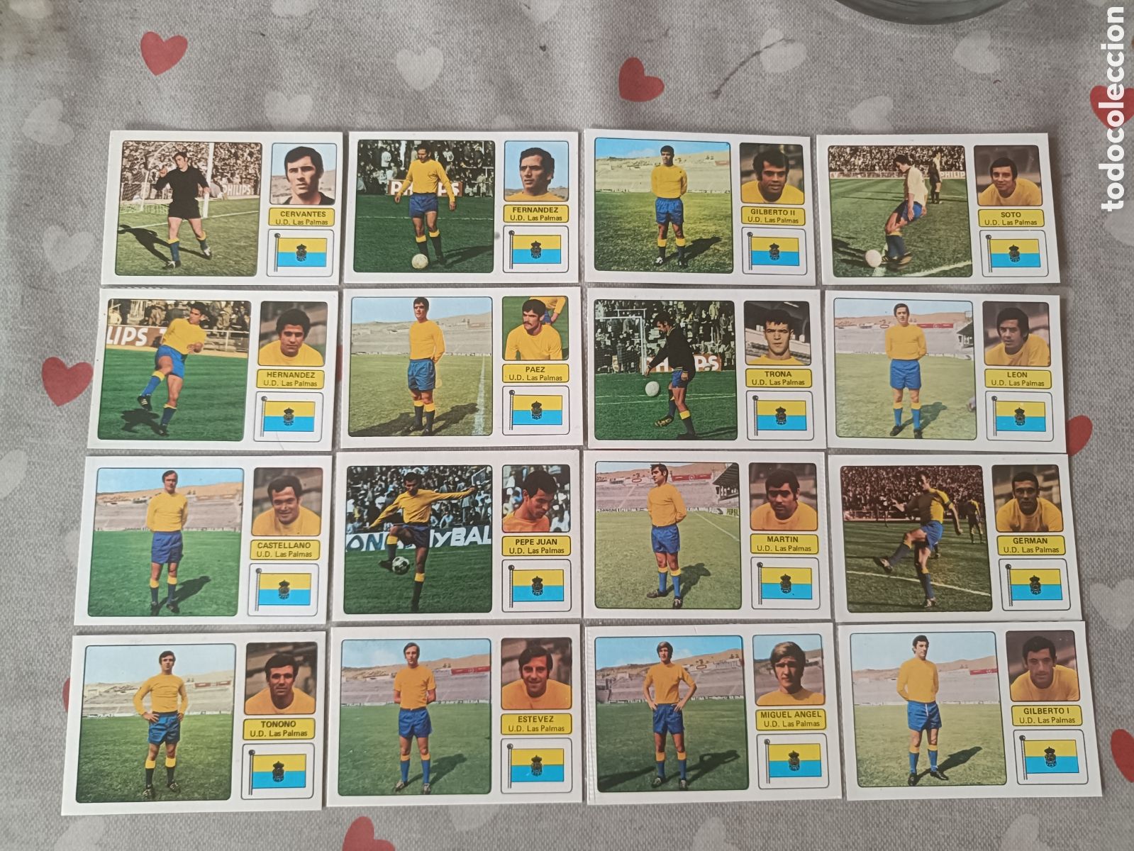 Cromos de f&uacute;tbol: Campeonato de Liga 1973 74 Equipo completo U.D.Las Palmas Editorial Fher
