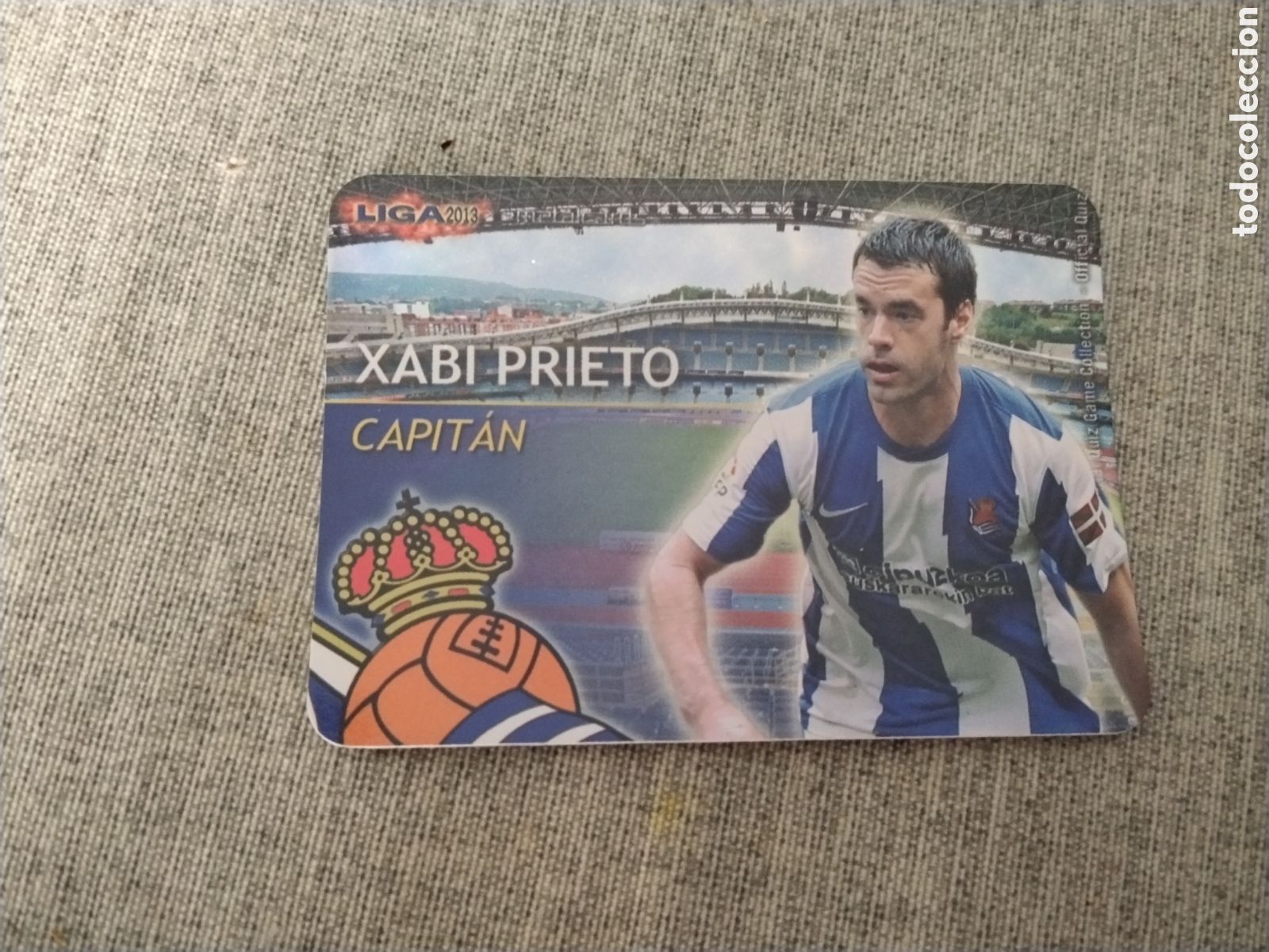 Football Stickers: MUNDICROMO QUIZ GAME LIGA 2013 - METALCARD CAPITAN XABI PRIETO - R. SOCIEDAD (BRILLO LISO)