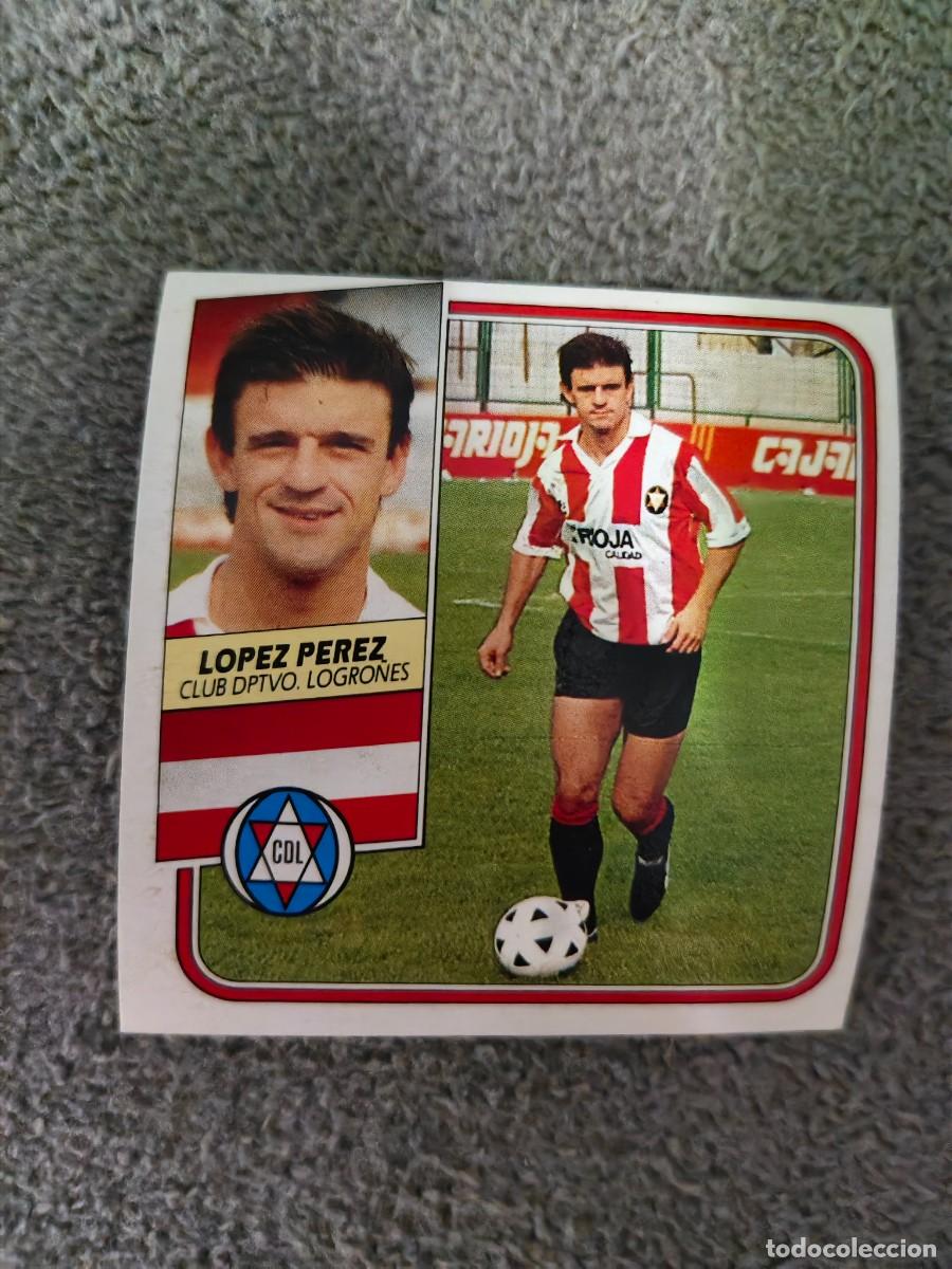 Figurine di Calcio: EDICIONES ESTE 89 90 LOPEZ PEREZ C.D. LOGRO&Ntilde;&Eacute;S 1989 1990 DESPEGADO RECUPERADO ALBUM AAQ