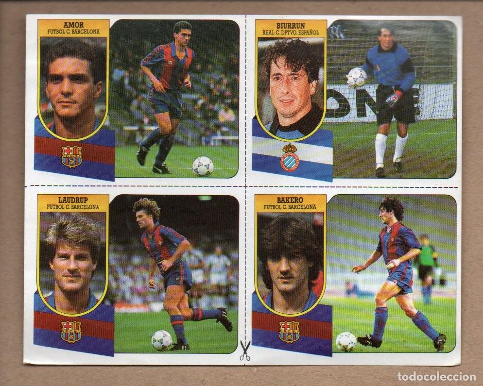 Cromos de f&uacute;tbol: 4 CROMOS DE LA LIGA 91-92, FUTBOL 1&ordf; DIVISION. EDICIONES ESTE. SIN PEGAR. BAR&Ccedil;A Y ESPA&Ntilde;OL