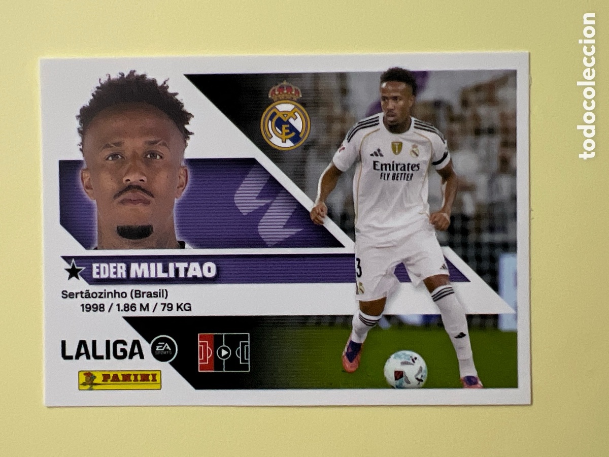 Cromos de f&uacute;tbol: C5587. LIGA ESTE 2026 2027 26 27 NUEVO - REAL MADRID N&ordm; 6 MILITAO