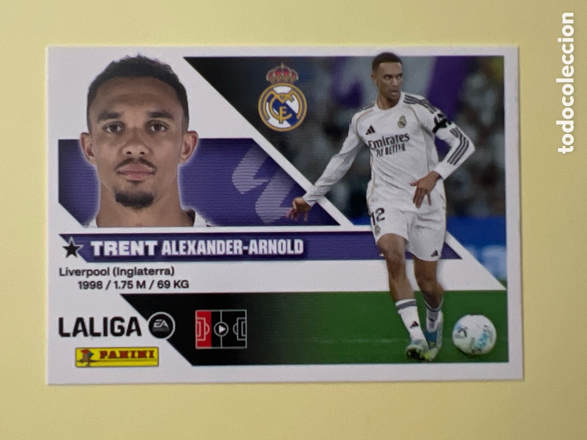 Cromos de f&uacute;tbol: C5588. LIGA ESTE 2026 2027 26 27 NUEVO - REAL MADRID N&ordm; 5 TRENT
