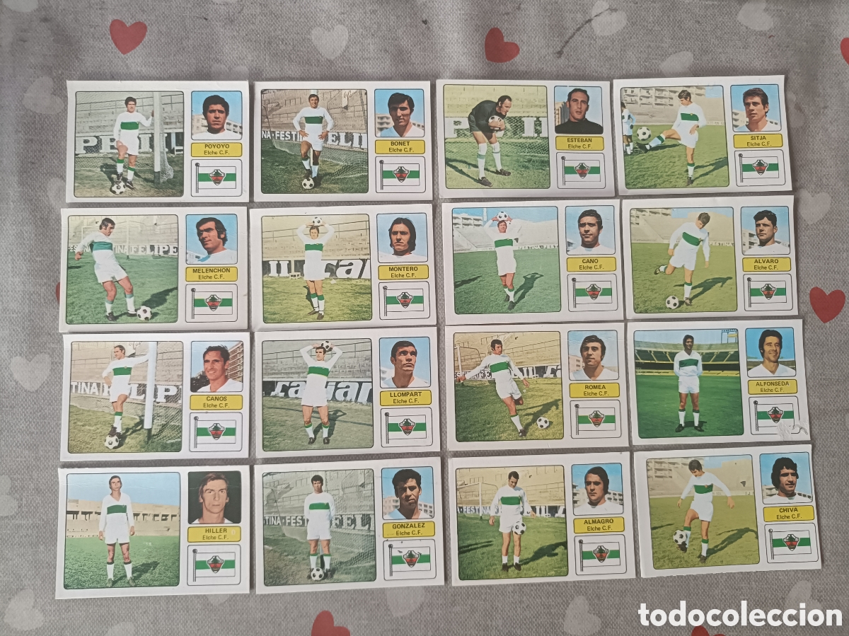 Cromos de f&uacute;tbol: Campeonato de Liga 1973 74 Equipo completo Elche C.F. Ed. Fher