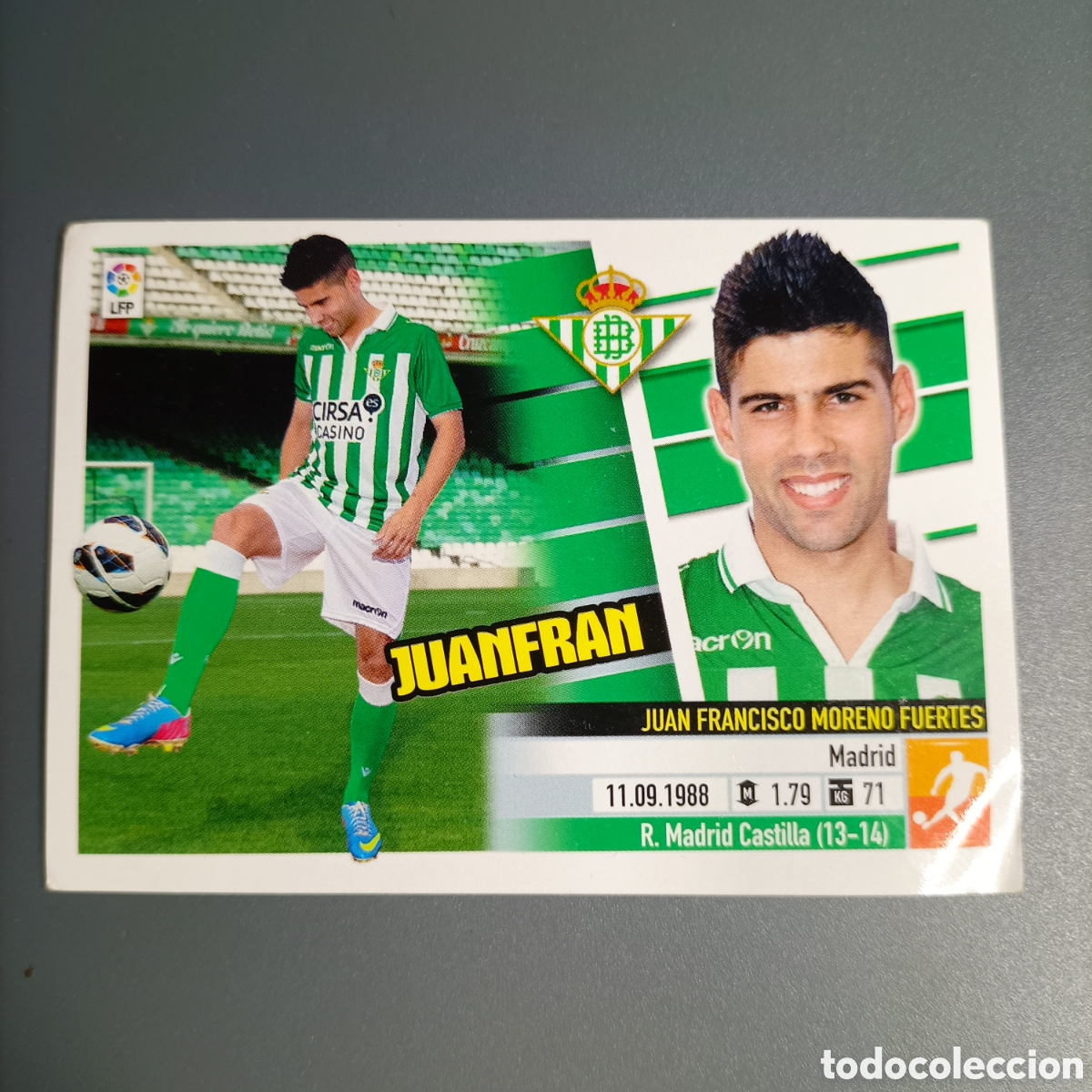 Cartes &agrave; collectionner de Football: STICKER PANINI ESTE. LIGA 2013-2014 (BETIS) №12 JUANFRAN