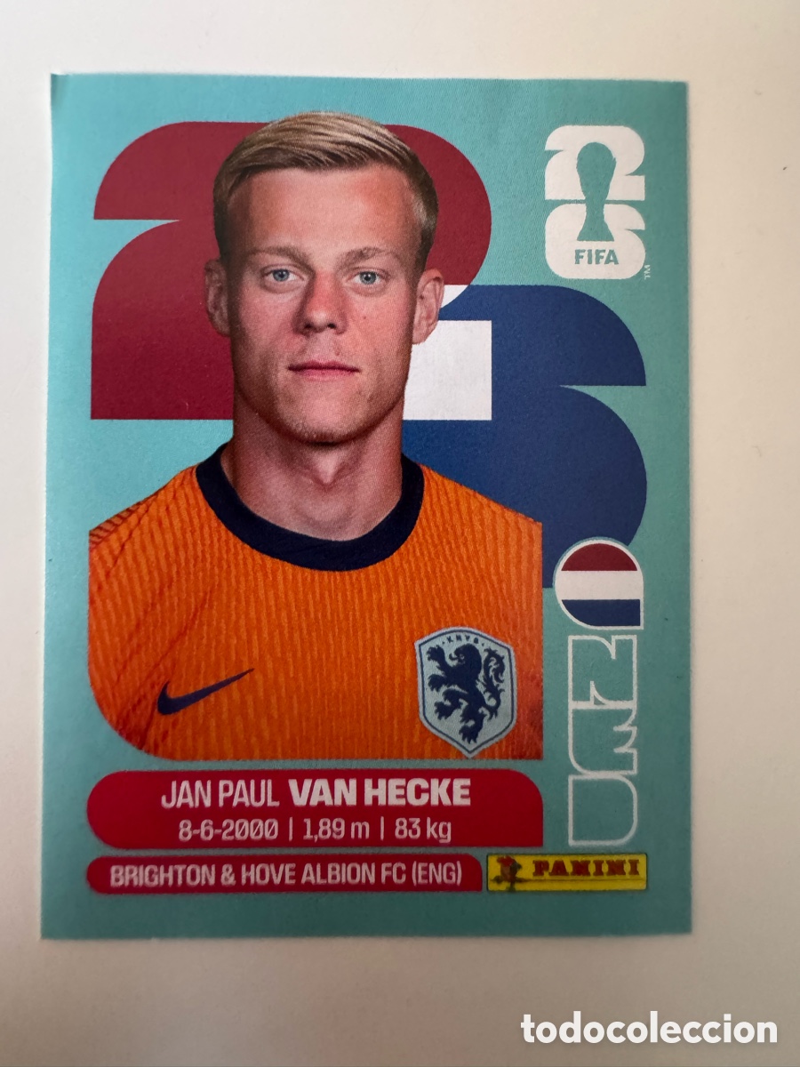 Cromos de f&uacute;tbol: FIFA WORLD CUP 2026 STICKER PANINI &ndash; Jan Paul van Hecke &ndash; Pa&iacute;ses Bajos NED9