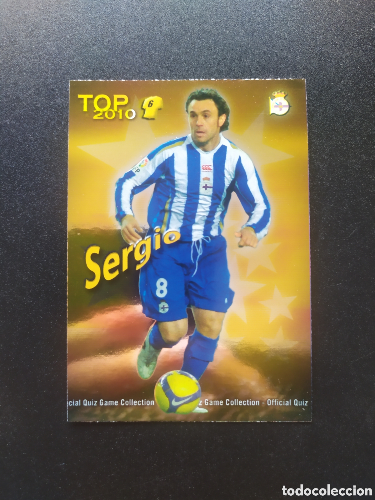 Cromos de f&uacute;tbol: Mundicromo fichas Liga 2009 2010 09 10 Sergio top brillo dorado n&deg; 588 Deportivo Coru&ntilde;a
