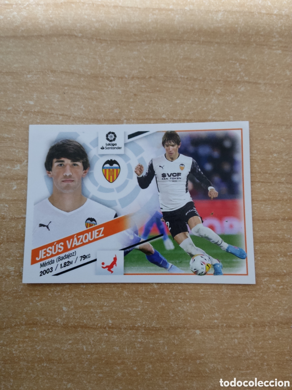 Cromos de f&uacute;tbol: 7 JESUS VAZQUEZ VALENCIA LIGA ESTE 2022 2023