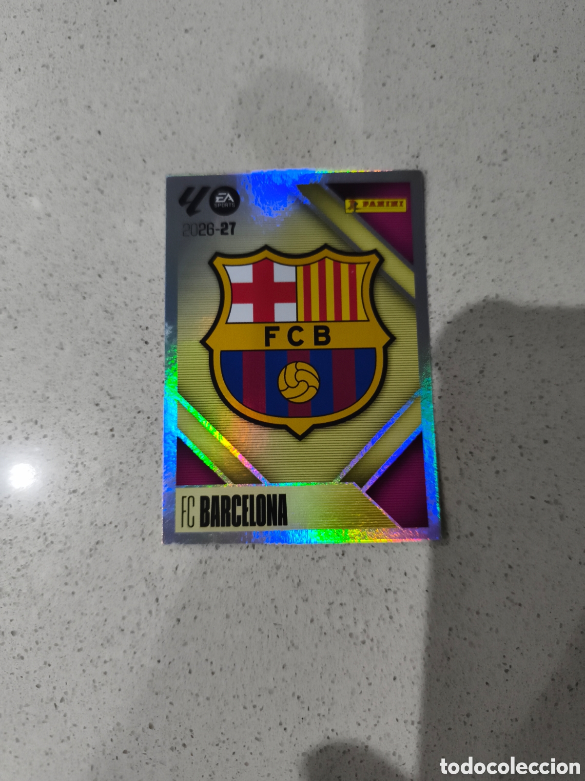 Football Stickers: CROMO N&Uacute;MERO 1 ESCUDO FC BARCELONA. LIGA ESTE 26/27. PANINI.