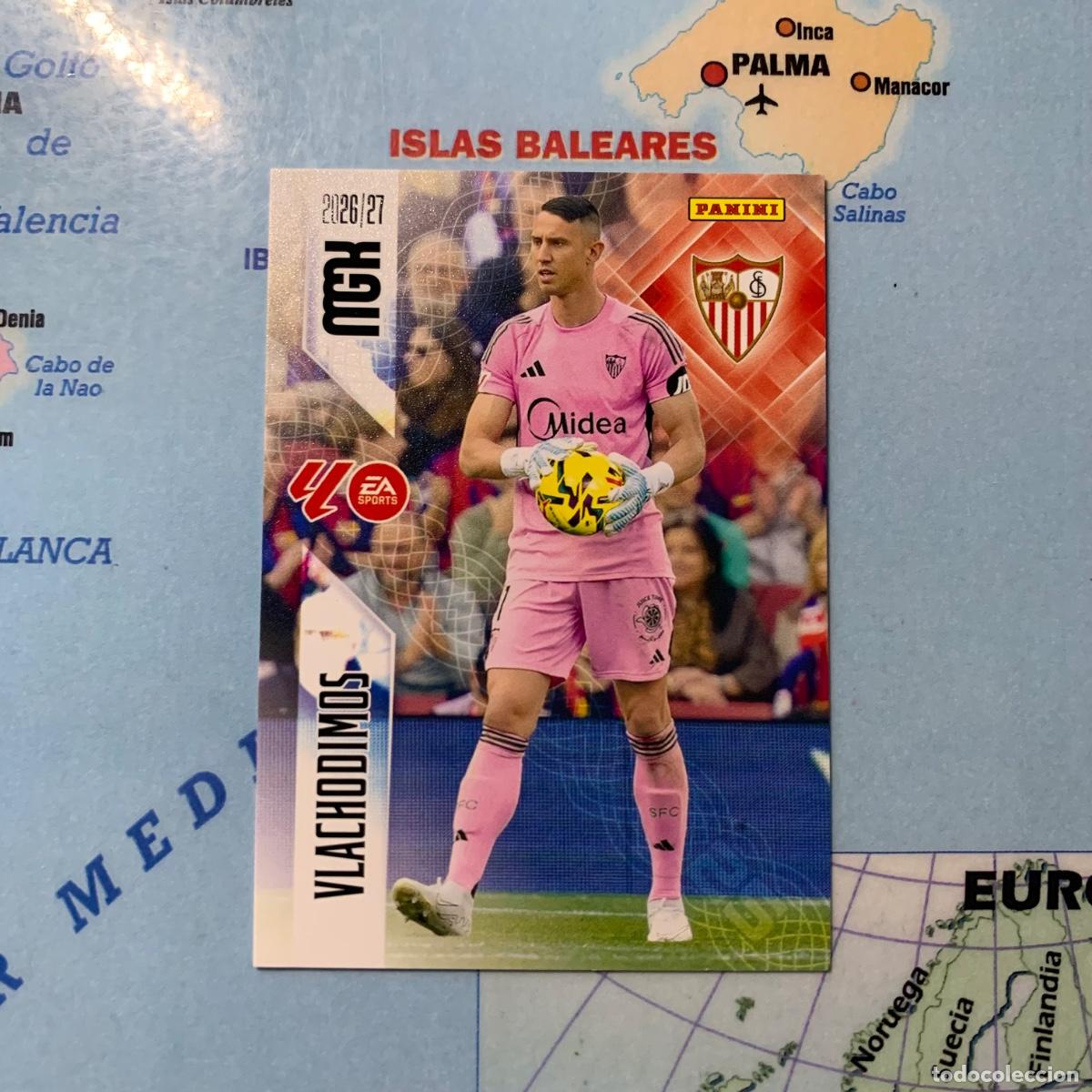 Figurine di Calcio: Vlachodimos n&uacute;mero 326 del Sevilla megacracks 26-27 2026-2027