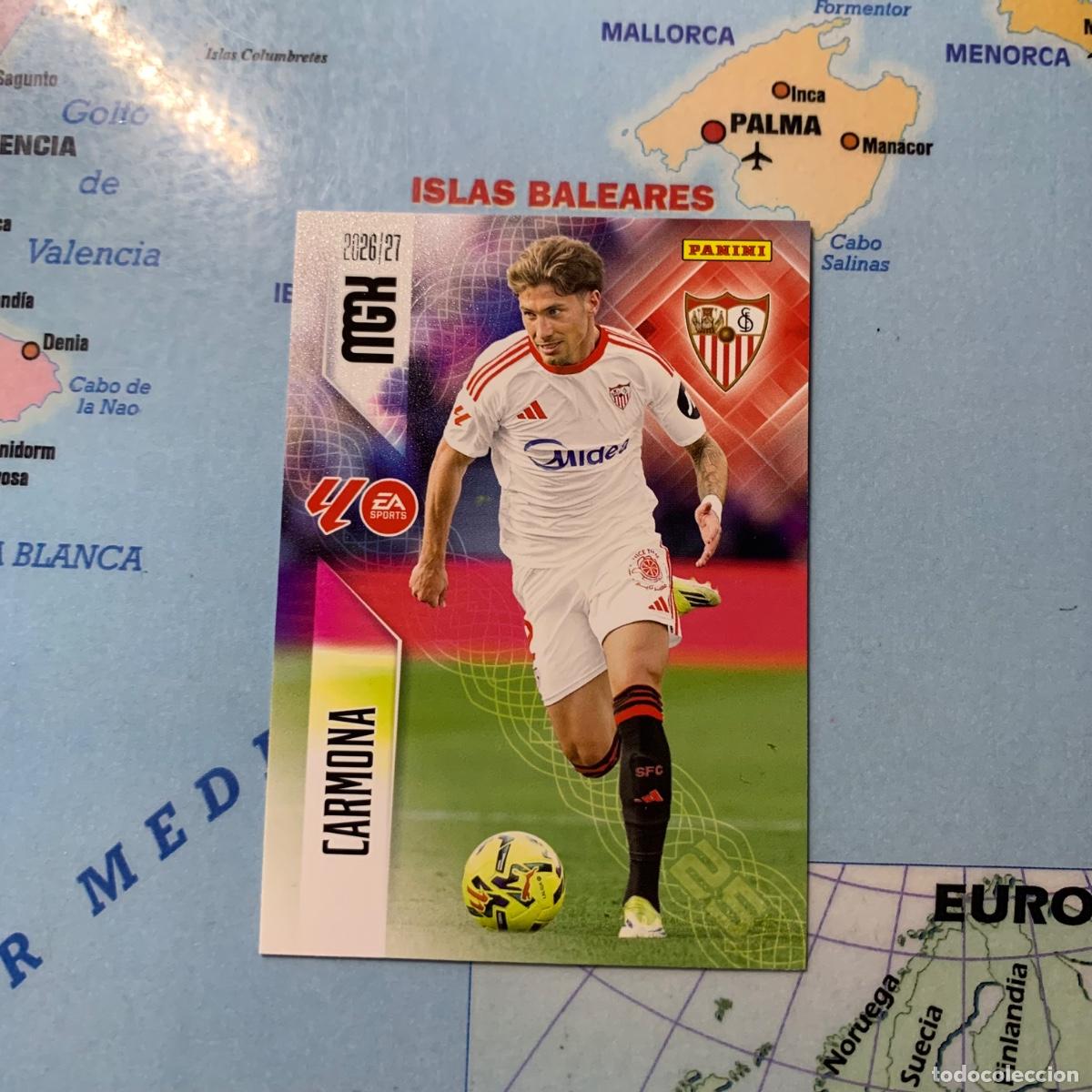 Figurine di Calcio: Carmona n&uacute;mero 328 del Sevilla megacracks 26-27 2026-2027