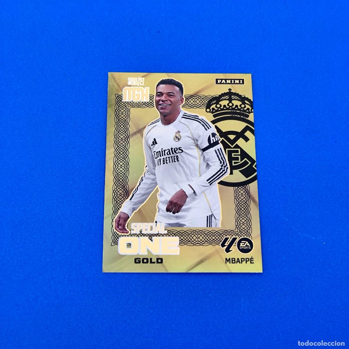 Cromos de f&uacute;tbol: Megacracks 2026 2027 / 26 27 Special One Gold Mbappe Real Madrid