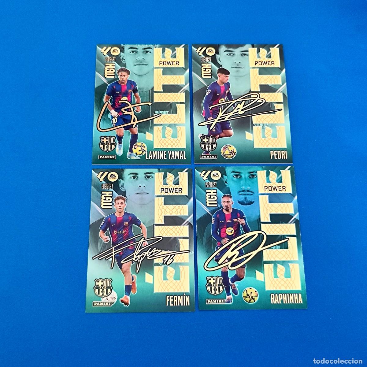 Cromos de f&uacute;tbol: Megacracks 2026 2027 / 26 27 &Eacute;lite Power Lamine Yamal Pedri Raphinha Ferm&iacute;n Barcelona