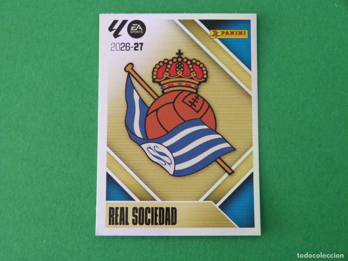 Cromos de f&uacute;tbol: CROMO FUTBOL ESCUDO REAL SOCIEDAD SIN PEGAR N&ordm; 1 LIGA ESTE 2026-2027/26-27