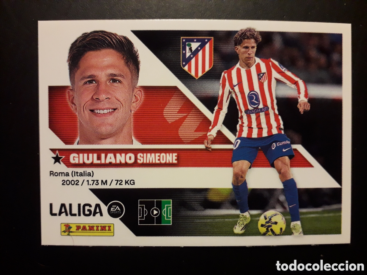 Cromos de f&uacute;tbol: GIULIANO SIMEONE AT MADRID N&deg; 17 ED ESTE 2026 2027 26 27 SIN PEGAR PEDIDO M&Iacute;NIMO 3&euro;